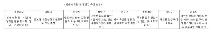 지자체 휴먼케어 산업 육성 현황