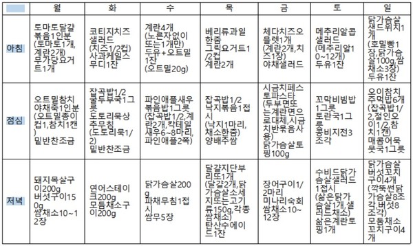 다이어트 식단(자료제공=분당365일의원)