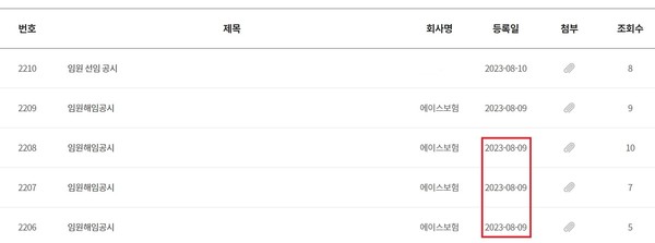 자료/손해보험협회 공시실
