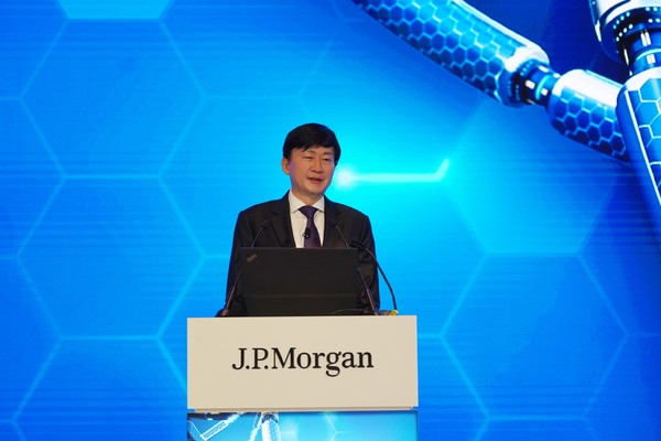 존림 대표의 2023 JPM 메인트랙 발표 모습. 사진/삼성바이오로직스