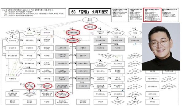 중앙그룹의 핵심 계열회사인 SLL중앙이 홍석현 회장의 차남인 홍정인 콘텐트리중앙 대표이사가 개인회사를 통해 투자한 PEF에 2년 가까이 출자했다. 공정거래법 상 자회사의 행위제한 규정 위반으로 시정명령과 함께 2억원이 넘는 괴장금이 부과됐다.