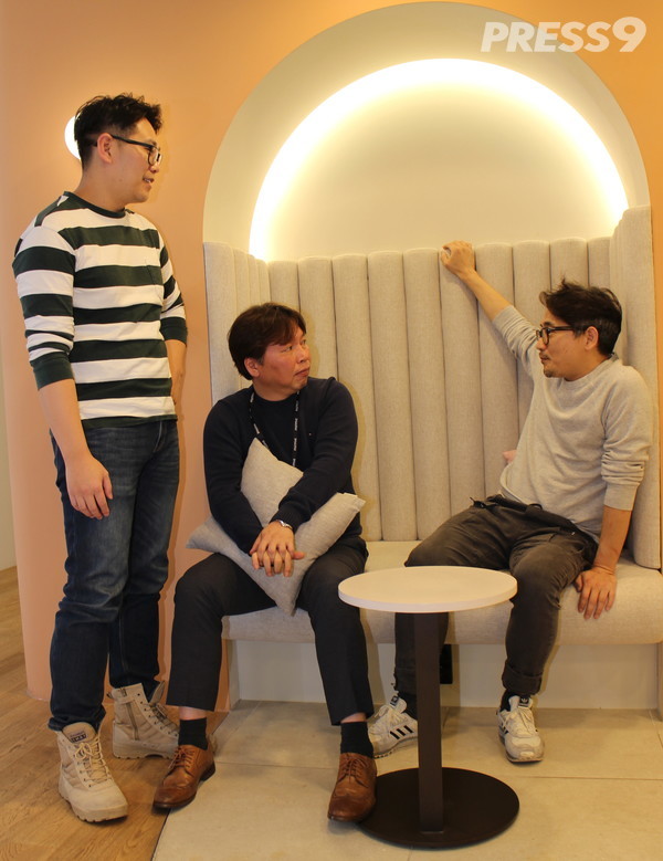 에어포유 오태훈 공동대표, 김재춘 공동대표, 안정도 마케팅 이사 (사진=임준 기자)