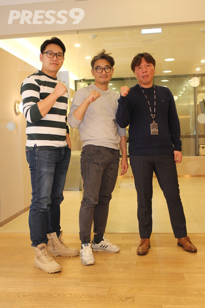 에어포유 오태훈 공동대표, 안정동 마케팅 이사, 김재춘 공동대표 (사진=임준 기자)