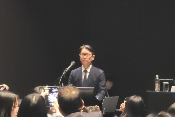 임종훈 한미사이언스 대표이사가 기자간담회에 참석해 말하고 있다. 사진/프레스나인
