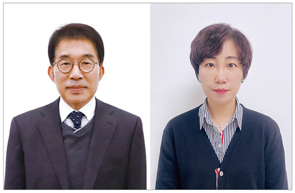 한국팜비오 지헌종 전무(왼쪽)와 정현정 상무. 사진/한국팜비오
